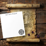 Celtic Knot Work Circle Notepad<br><div class="desc">A black and white celtic knot work circle design</div>