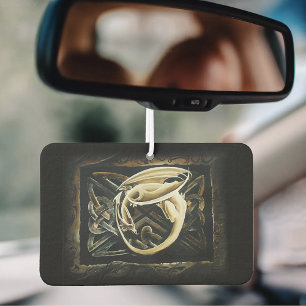 Celtic Knot Work Cream Dragon Car Air Freshener