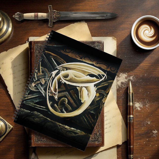 Celtic Knot Work Cream Dragon Notebook (Creator Uploaded)