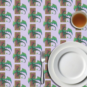Celtic Knot Work Green Dragon Tablecloth