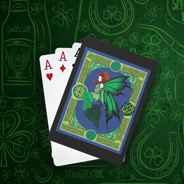 Celtic Knot Work Green Fairy Playing Cards (Creator Uploaded)