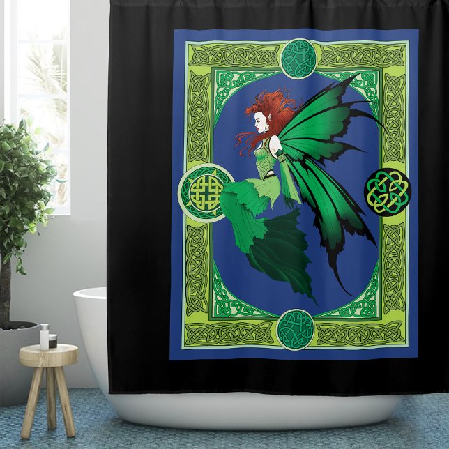 Celtic Knot Work Green Fairy Shower Curtain (Creator Uploaded)