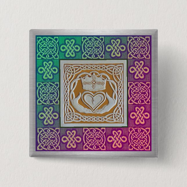 Celtic Knots 15 Cm Square Badge (Front)