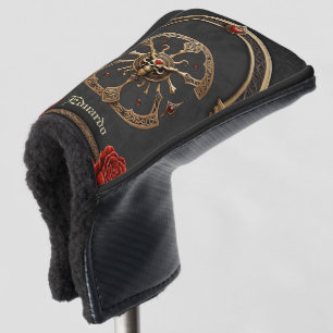Celtic knots and a heart in Gothic elegance.  Golf Head Cover