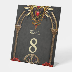 Celtic knots and a heart in Gothic elegance Pedestal Sign