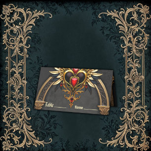 Celtic knots and a heart in Gothic elegance. Place Card