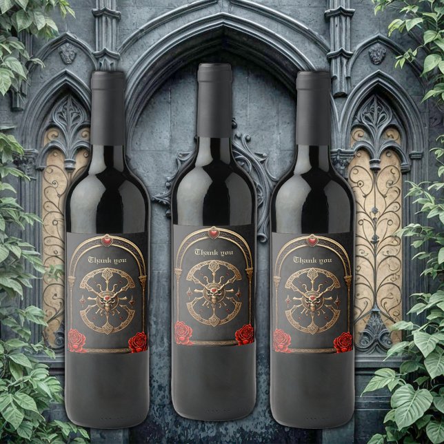 Celtic knots and a heart in Gothic elegance Wine Label (Creator Uploaded)