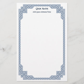 Celtic Knots Border Blue Stationery