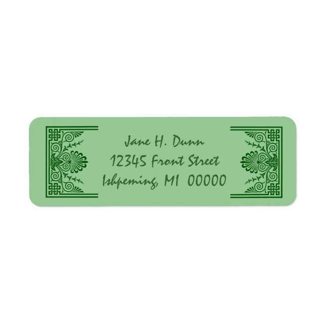 Celtic Knots Border Green Return Address Labels (Front)