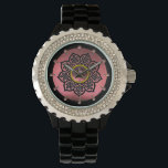 CELTIC KNOTS FLOWER AND PINK AMETHYST GEM STONES WATCH<br><div class="desc">Elegant and unique design of gem stone with celtic knots. Very accurated nurbs modelling and rendering in 3D  by Bulgan Lumini .Part from series Hyper Talismans</div>