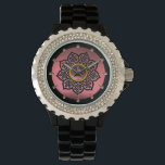 CELTIC KNOTS FLOWER AND PINK AMETHYST GEM STONES WATCH<br><div class="desc">Elegant and unique design of gem stone with celtic knots. Very accurated nurbs modelling and rendering in 3D  by Bulgan Lumini .Part from series Hyper Talismans</div>