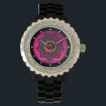 CELTIC KNOTS FLOWER PINK PURPLE AMETHYST GEMS WATCH<br><div class="desc">Elegant and unique design , pink gem stones with celtic knots. Very accurated nurbs modelling and rendering in 3D  by Bulgan Lumini .Part from series Hyper Talismans</div>
