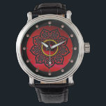 CELTIC KNOTS FLOWER , RED BURGUNDY RUBY GEM STONES WATCH<br><div class="desc">Elegant and unique design , pink gem stones with celtic knots. Very accurated nurbs modeling and rendering in 3D  by Bulgan Lumini .Part from series Hyper Talismans</div>