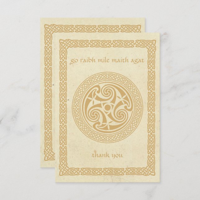 Celtic Knots Irish Gaelic Thank You Template (Front/Back)