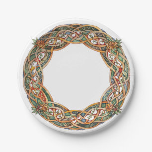 Celtic Knotwork and Sun Symbols Litha Paper Plate