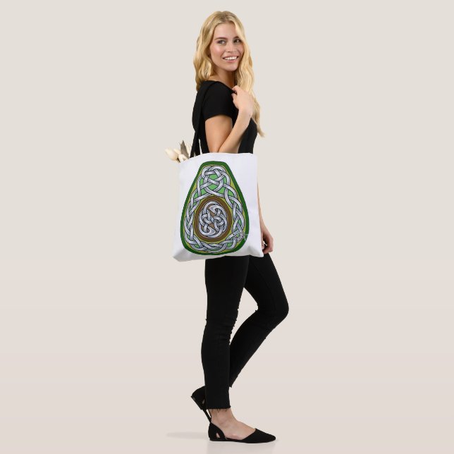 Celtic Knotwork Avocado Tote Bag (On Model)