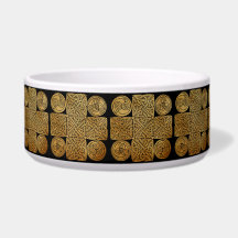 Celtic Knotwork Cross Ceramic Pet Bowl