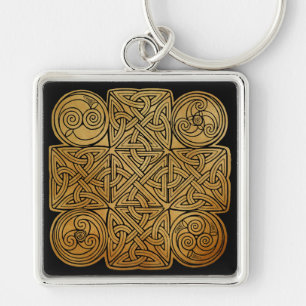 Celtic Knotwork Cross Key Ring