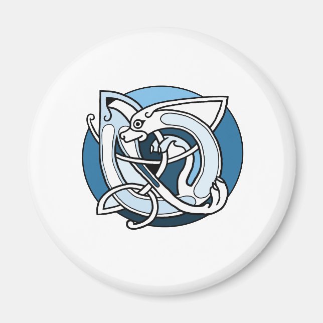 Celtic Knotwork Design - Blue Dog Magnet (Front)