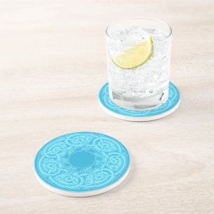 Celtic Knotwork Fish in Blue  Coaster