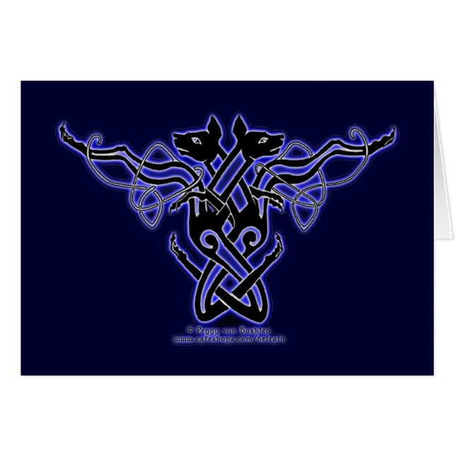 Celtic Knotwork Hounds Card (Front Horizontal)