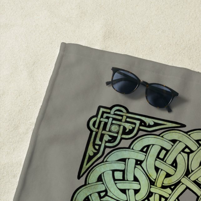 Celtic Knotwork Mandala Beach Towel (In Situ)