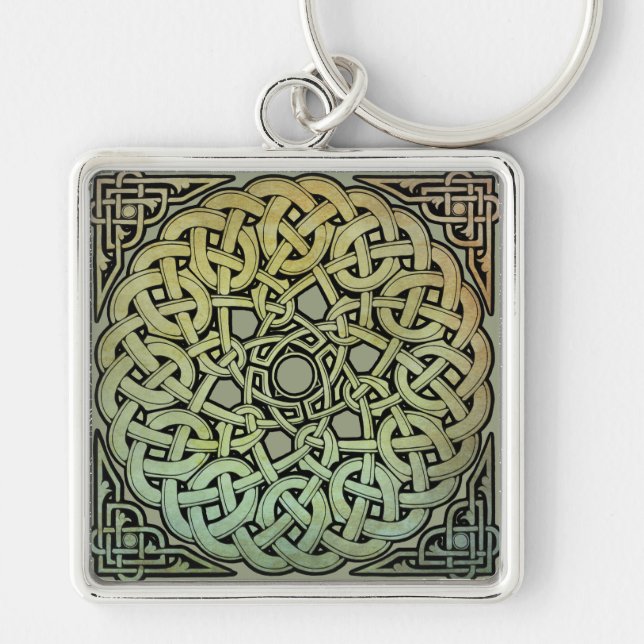 Celtic Knotwork Mandala Key Ring (Front)