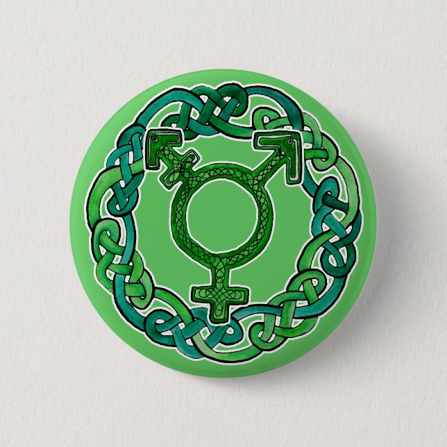 Celtic Knotwork Transgender Symbol 6 Cm Round Badge (Front)