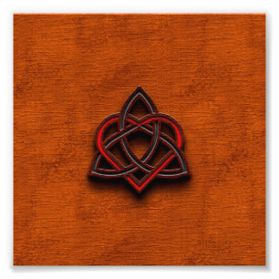 Celtic Knotwork Valentine Heart Canvas Texture 1 Photo Print