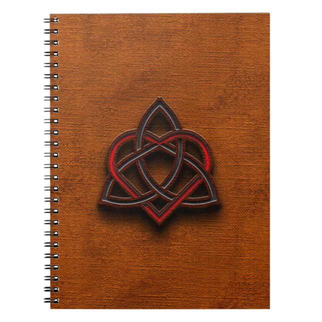 Celtic Knotwork Valentine Heart Canvas Texture 1 Spiral Notebook (Front)