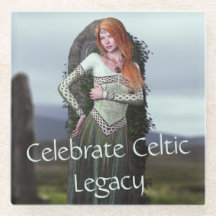Celtic Lady Posing in Front of Ancient Stones