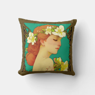 Celtic Lady with Flowers in her Hair Cushion