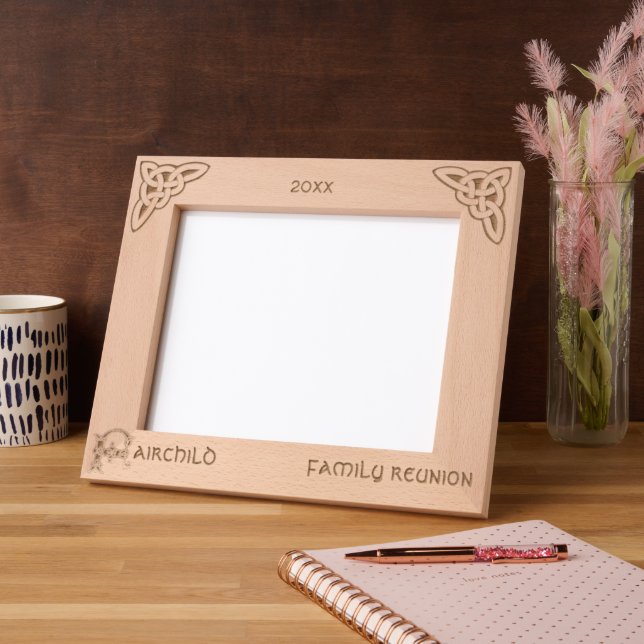 Celtic Letter F Custom Name Etched Frames (Left)