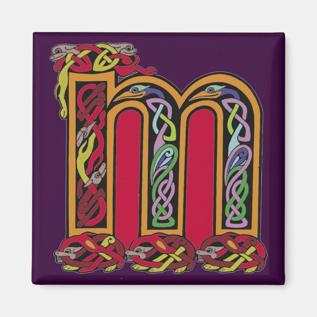 Celtic Letter 'M' - Magnet (Front)