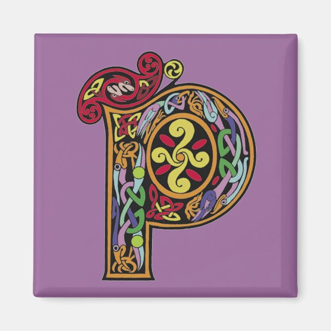 Celtic Letter 'P' - Magnet (Front)