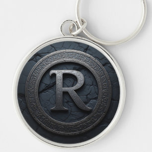 ⚫ Celtic Letter R Monogram Emblem Design ⚫ Key Ring