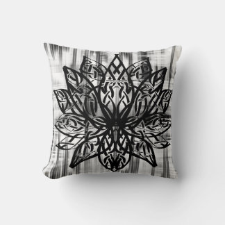 Celtic Lotus Mandala – Minimalist Black and White Cushion