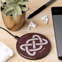 Celtic Love Knot Personalised Pink WirelessCharger