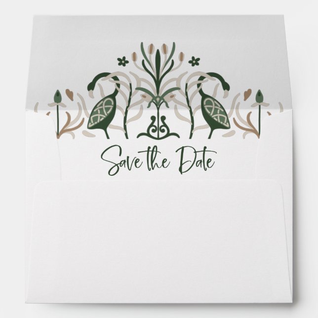 Celtic Love Knot Romantic Wedding Save the Date Envelope (Back (Bottom))