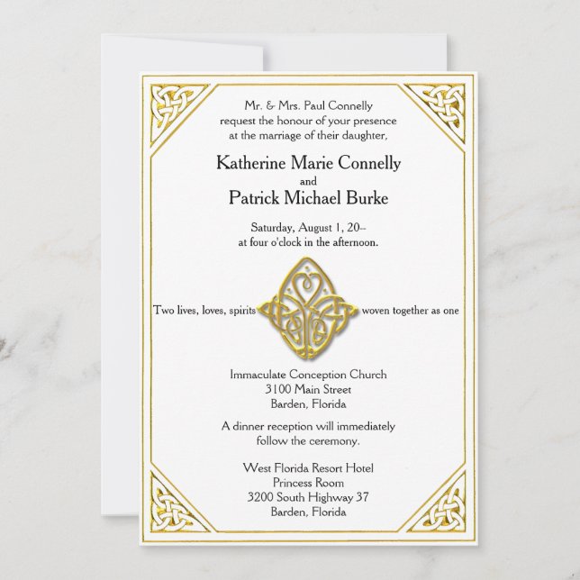 Celtic Love Knot Wedding Invitations (Front)
