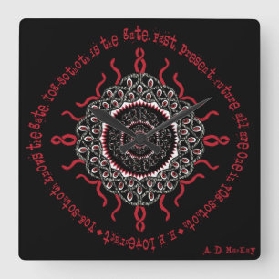 Celtic Lovecraftian Cosmic Monster Deity Square Wall Clock