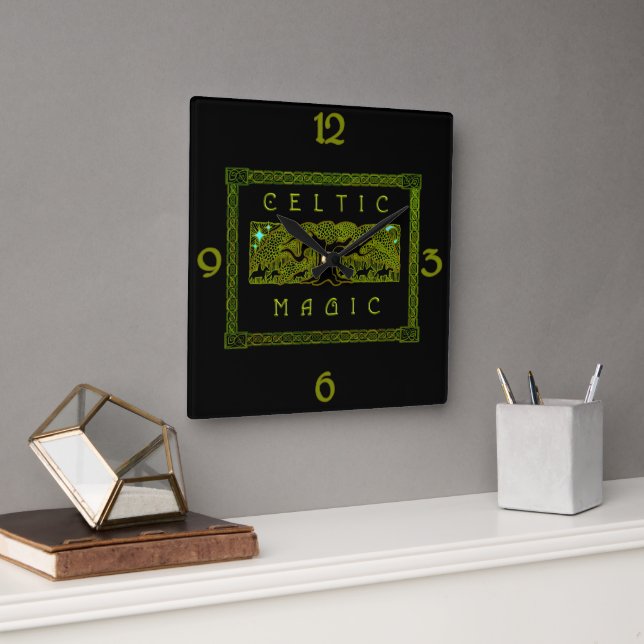 Celtic Magic - The Great Tree Square Wall Clock (Office)