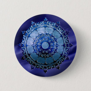 Celtic Mandala blue waves 6 Cm Round Badge