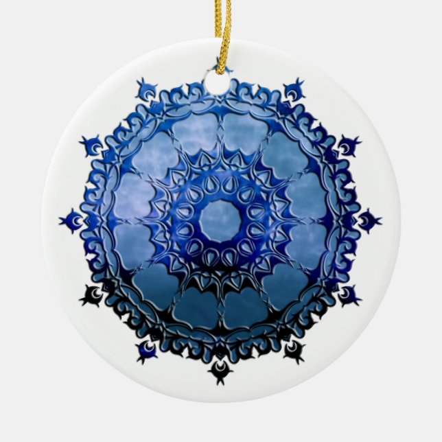 Celtic Mandala Ceramic Tree Decoration (Front)