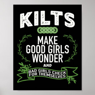 Celtic Men In Kilts Women Wonder Joke St. Patricks Poster