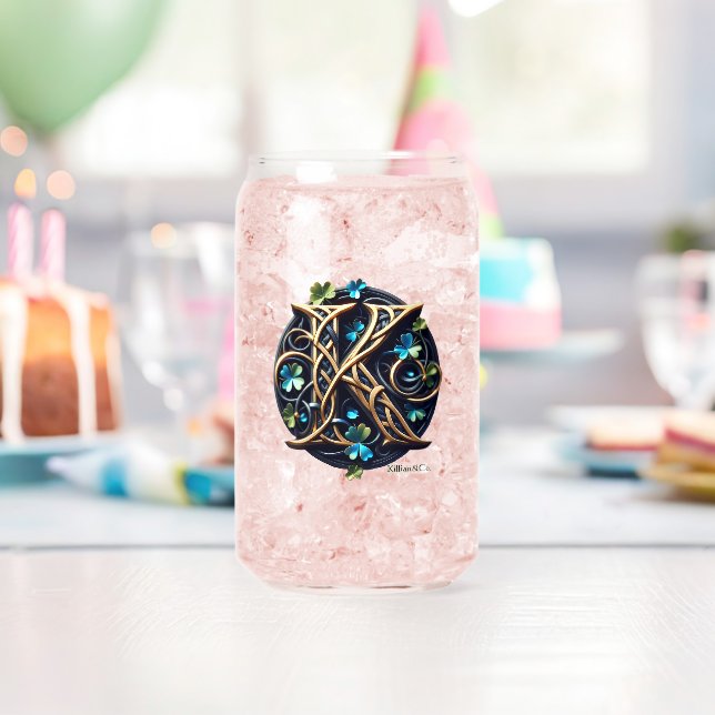 Celtic Monogram Can Glass Set (Insitu (Birthday))