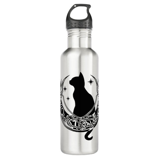 Celtic Moon | Night Cat Stars 710 Ml Water Bottle (Front)