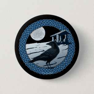 Celtic Moon, Raven and Dolman Pins and Buttons
