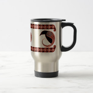 Celtic Mugs, Morrigan Raven Design Travel Mug
