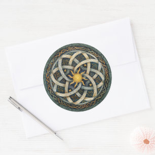 Celtic Mythology and Sun Symbols Litha Classic Round Sticker